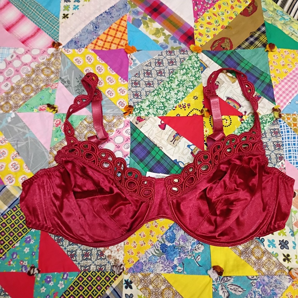 Vintage Victoria Secret Full Coverage Wired Red Loop Lace 38 B Bra Women